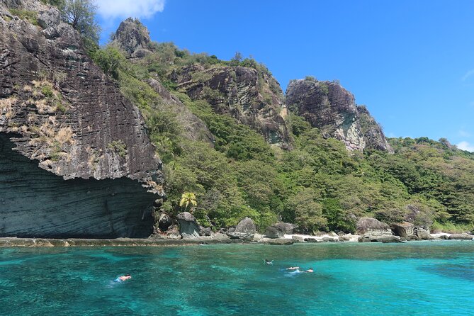 Limestone headlands above a turquoise bay in Fiji