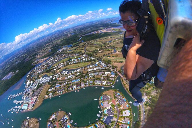 Extreme 12000ft Tandem Jump (45 seconds free fall) - The view across the Mamanuca Islands