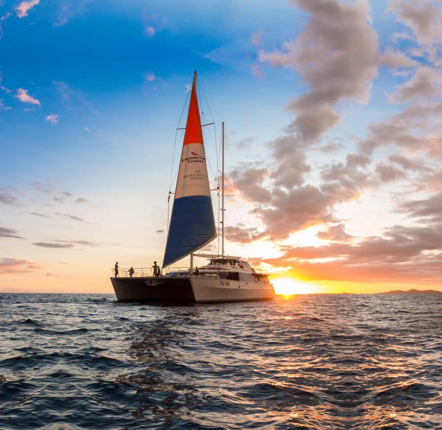 Fiji: Captain Cook Cruises Sunset Dinner Cruise - BBQ dinner, salads, and the lobster choice