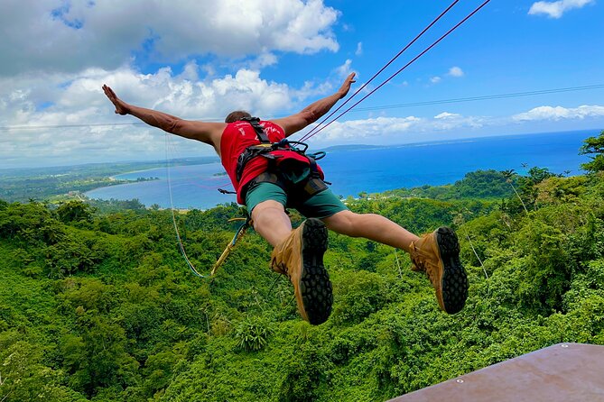 Giant Canyon Swing with Transfers - Reaching Vanuatu Jungle Summit by transfer