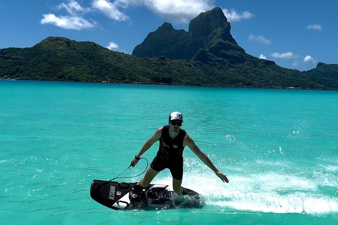 JetSurf Private Riding Lessons in Bora Bora - The 27-foot pontoon sets the tone