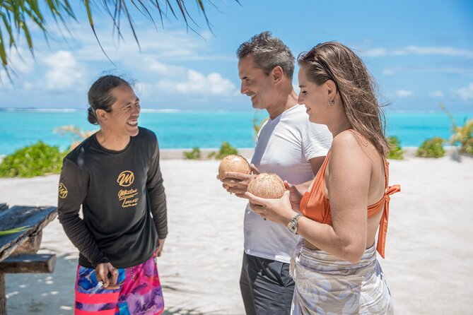 Maitai Tours Self-Drive Bora Bora Jet Ski Tour - White sand, swimming, and the coconut lesson