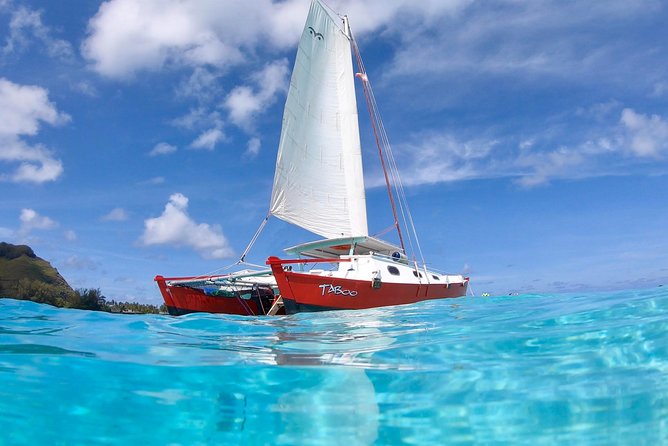 PRIVATE Sunset Tour: Moorea Snorkeling on a Catamaran named Taboo - Sunset from the deck of Taboo