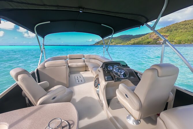 Toa Boat Bora Bora Private Lagoon tour On Majestic Pontoon Boat - A relaxed boat for non-swimmers and mixed groups