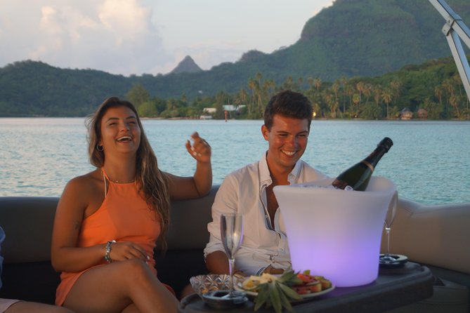 Toa Boat Bora Bora Private Sunset On Majestic Pontoon Boat - Best seats for photographs and quiet time