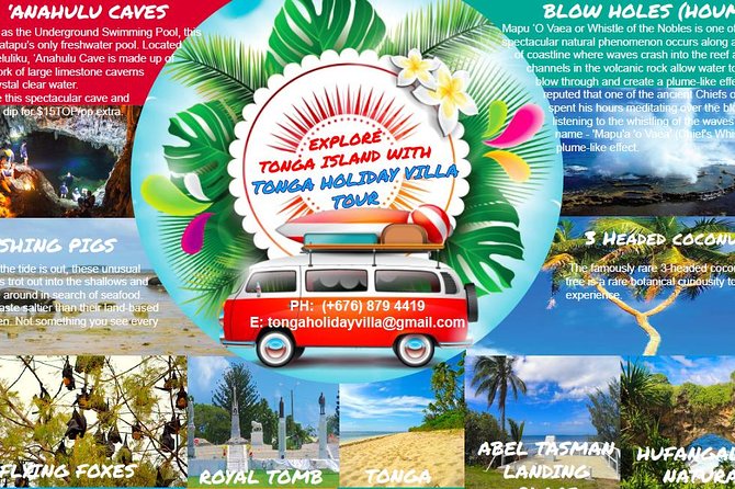 Tonga Holiday V Island Tours - Fixed Prices BEST VALUE - Key points for your Tongatapu day
