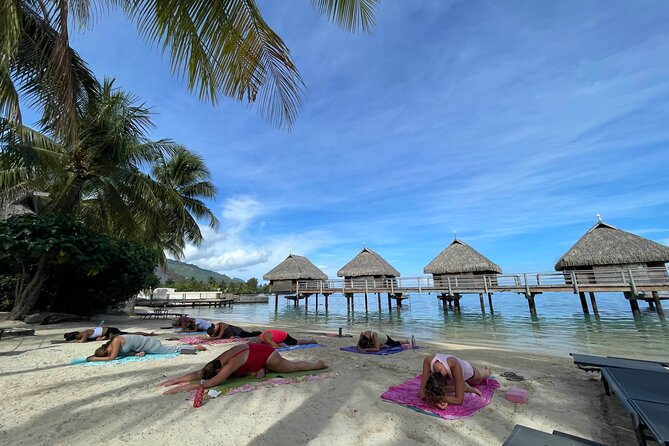 Yoga on the paradise beach of Manava Moorea - Gentle Flow or More Physical Movement
